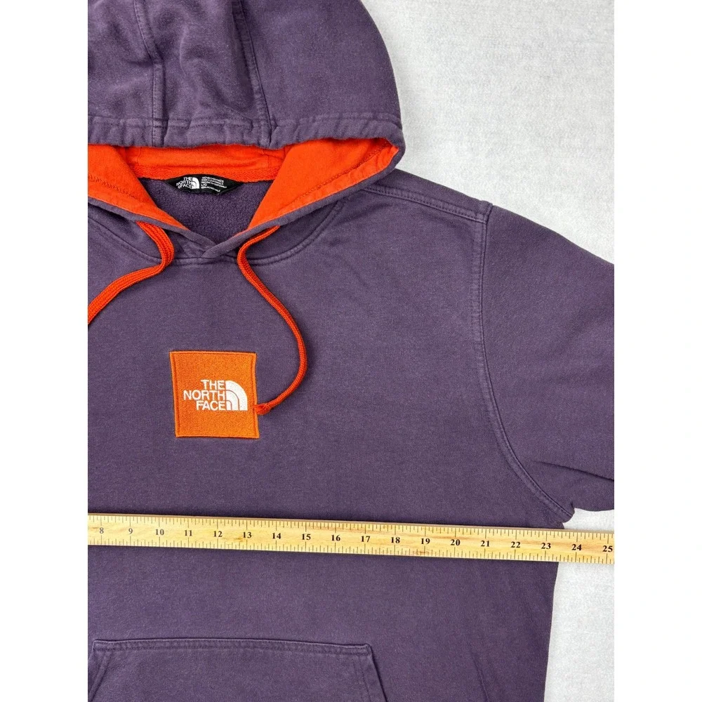 The North Face Mens Purple Orange Box Logo‎ Hoodie Pullover A3KA8 Large